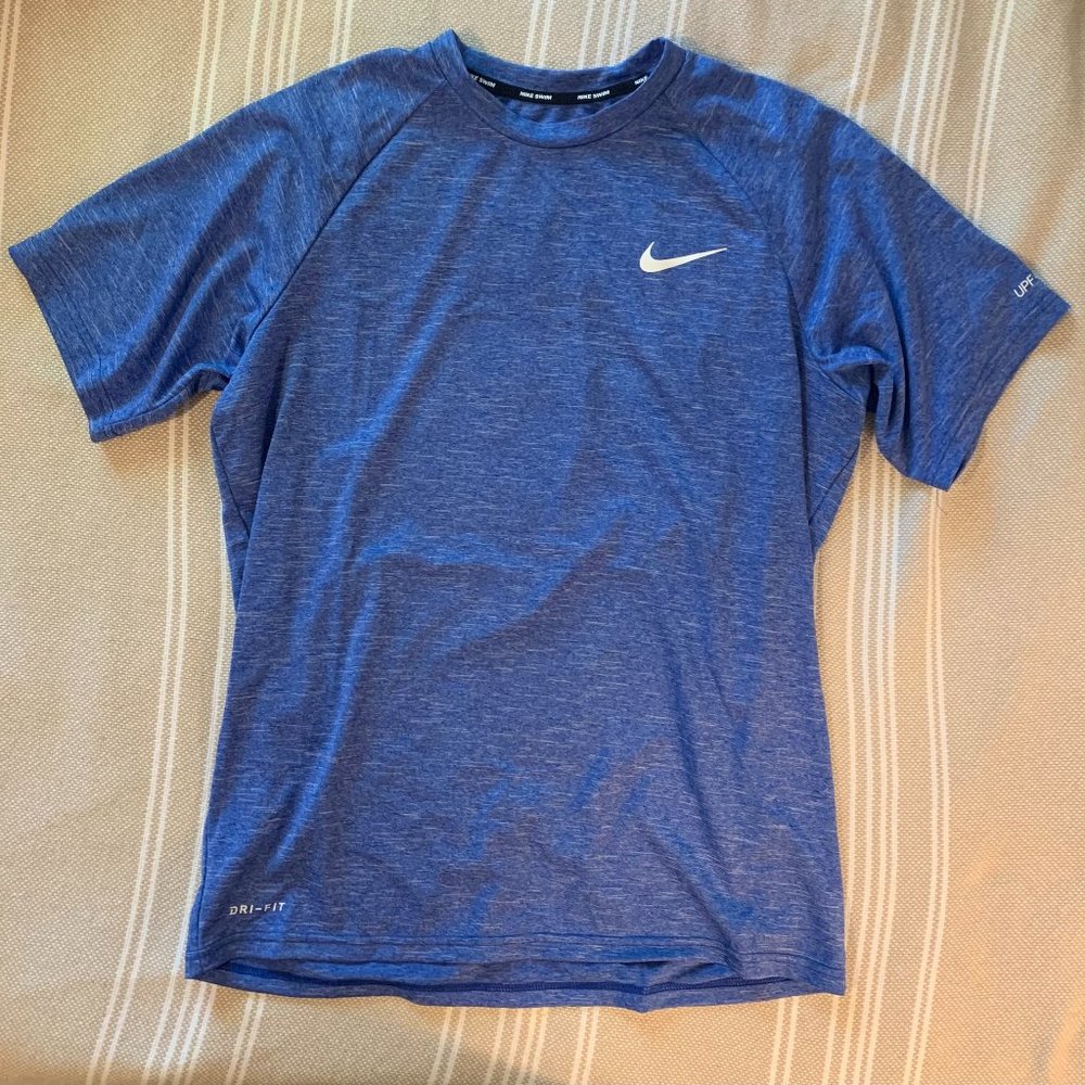 Nike Men's Heathered Short-Sleeve Hydroguard Swim